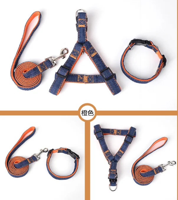 

Multi-functional Jeans Pet Collar Superior PP Dog Chain Durable Cat Pulling Rope Adjustable Pet Supplies