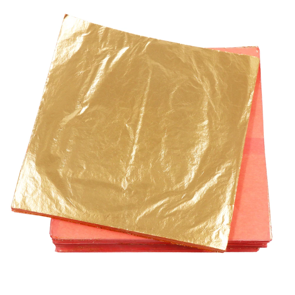 

14 X 14 cm 1000 Sheets 86% Copper Italian Copper Leaf for Furniture Crafts Nail Decor Italian Imitation Gold Leaf