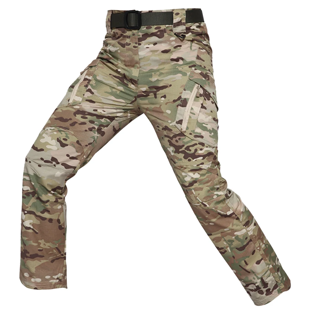 

2021 Factory IX9 Tactical Pants for Male 65% Cotton 35% Polyester Ripstop Pants Waterproof Multiple Pocket Military Cargo Pants, Black, green, desert, khaki, gray and other camo colors