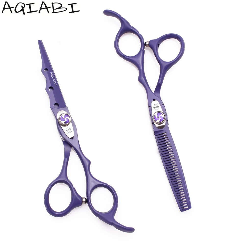 

Barber Scissors 6'' JP Steel Hair Cutting Scissors Thinning Shears Hair Scissors Razor Edge Purple A1019