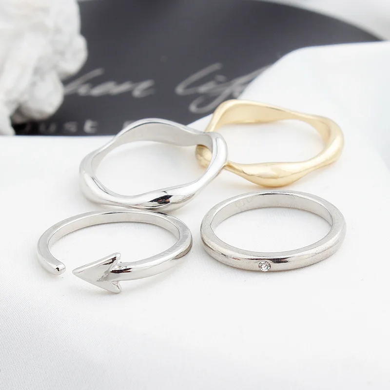 

2021 Sailing Jewelry Korean Simple Temperament Arrow Ripple Ring Mini Opening Arrow Ripple Ring