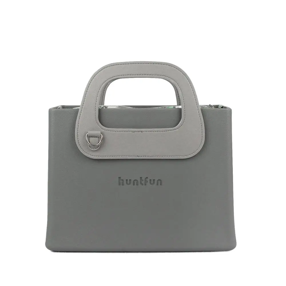 

Factory direct sale O bag Style rubber silicon EVA square handbags with oblong Handles