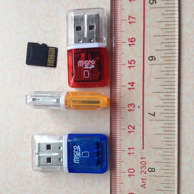 Portable Mini Diamond USB 2.0 Hi-Speed Micro SD SDHC TF Card Reader Random Color - ANKUX.COM