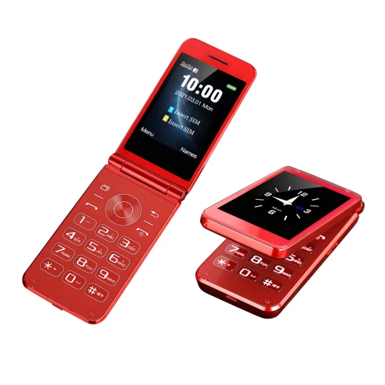 

Good quality M9 Dual-screen Flip Elder Phone Big Keys 2.8 inch 1.77 inch 32MB 32MB Support FM Dual SIM Phone