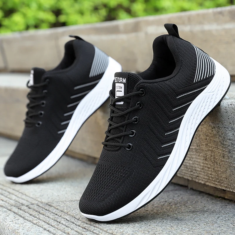 

B603 Knit Athletic Lightweight Running Sketchers Shoes For Men Sport Sneaker Man, Black