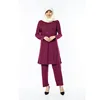 2019 Latest style wholesale Ladies arabic kaftan blouse and pants one set muslim kaftan moroccan jubah islamic women wear hijab