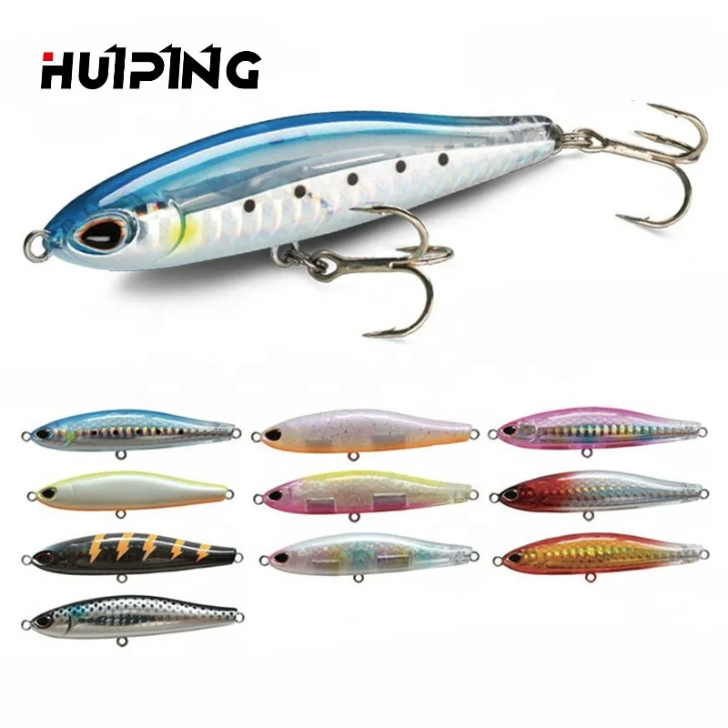 

HUIPING 16g 80mm Pesca Pencil Bait Fishing Lures Hard Plastic Ice Artificial Fishing Bait PE025, 10 colors