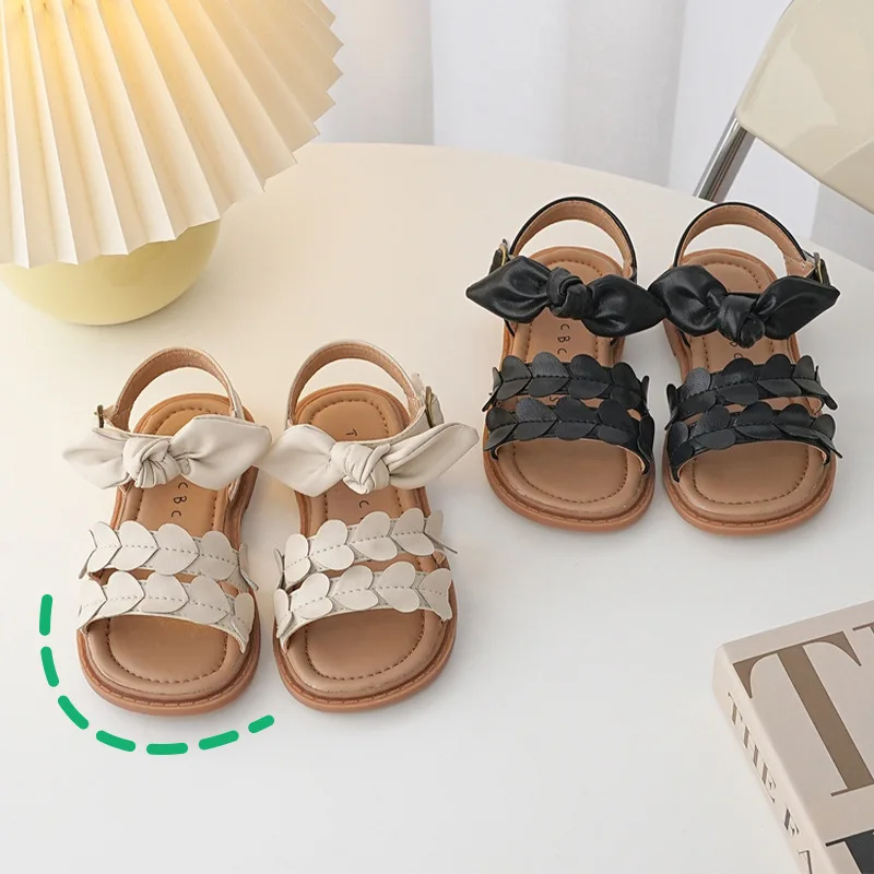 

2022 summer new girls sandals high quality american of the little girl open-toed beach shoes children's bow princess shoes