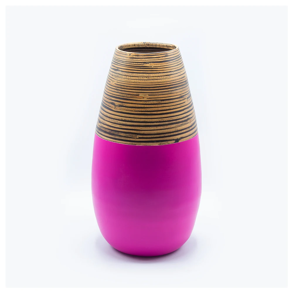 
Best selling High quality eco friendly decoration spun bamboo vase from Vietnam 