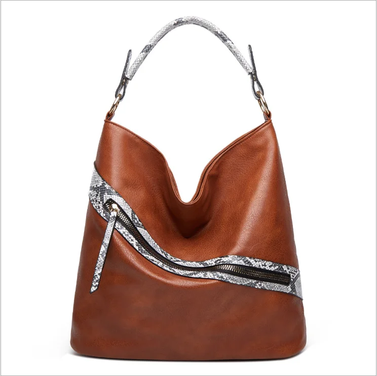 

Large Capacity Versatile Serpentine Snake Tote Bag Single Strap Shoulder Bag Bucket Bag Handbags, 5 colors