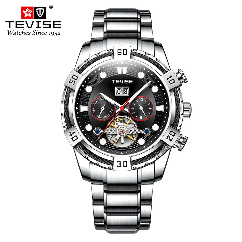 

2021 Fashion New Design Men Automatic Skeleton Time Watches Mechanical Tourbillon Watch, Optional