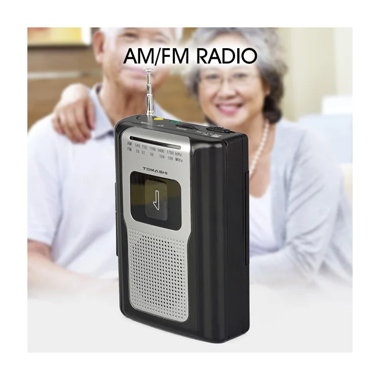 

Convert Tape MP3 Recorder FM AM Radio-Built-in Speaker Microphone for Learning Language Music News Walkman Cassette Player, Black