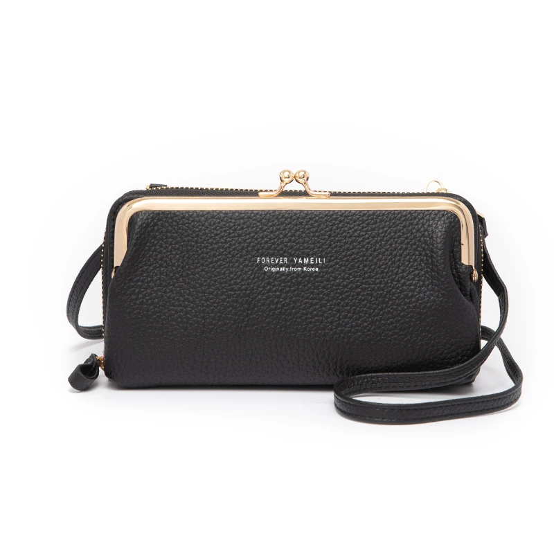 

Wholesale Lychee Pattern Travel Messenger Mobile Phone Bag Korean Ladies Fashion Horizontal Zipper Women Shoulder Crossbody Bag, Black, red, gray, pink, etc.accept customized models