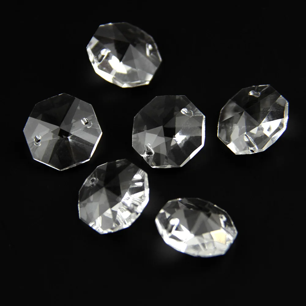 

Factory Direct  Octagonal Crystal Beads 2 Holes For Wedding Decoration