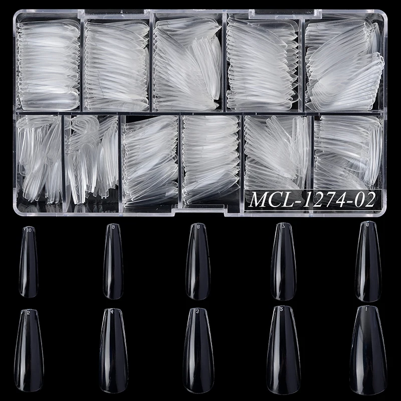 

2020 Newest Clear 500pc/box Full Cover Artificial Finger Nail Tips, As the picture