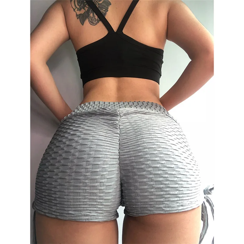 

Sexy Women Ruched Scrunch Butt Workout Solid Color Hip-Lifting Sports Fitness Tik Tok Leggings Short Yoga Pants for Woman, Customizable