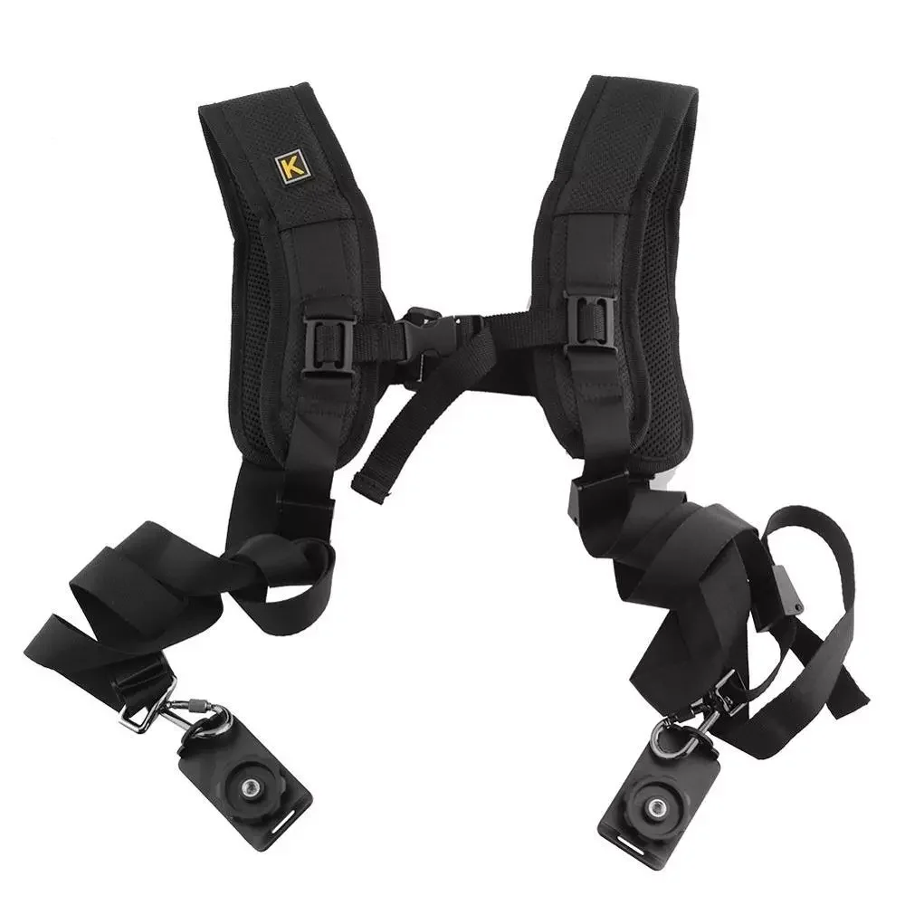 

Quick Release Double Harness Soft Pad Decompression Foam Camera Shoulder Strap Belt