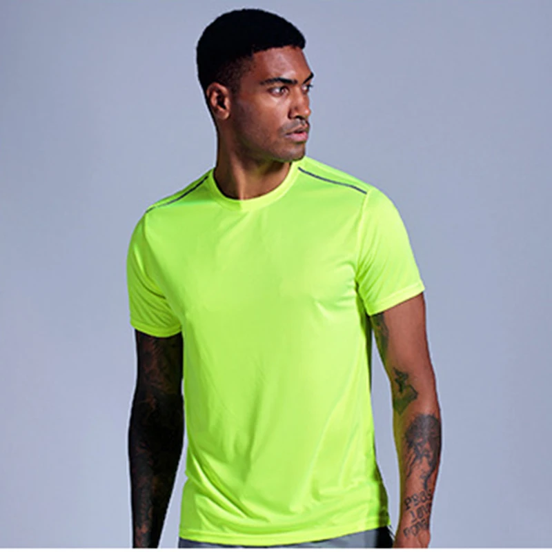 

men 100%polyester t shirt activewear gym workout fitness breathable Design Apparel O-Neck t shirt for men