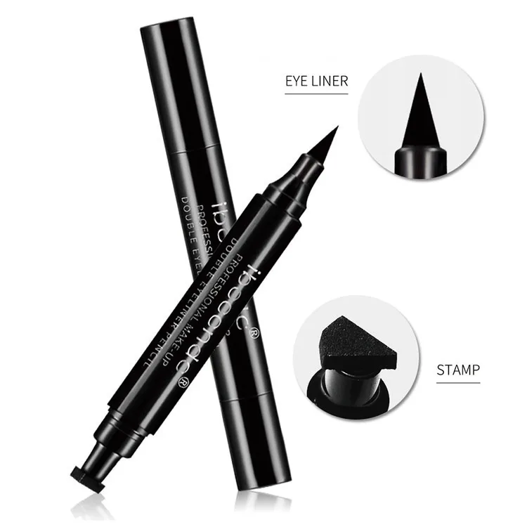 

IBCCCNDC Brand Makeup Black Eye Liner Liquid Pencil Quick Dry Waterproof Double-ended Stamps Wing Eyeliner Pencil, Black color