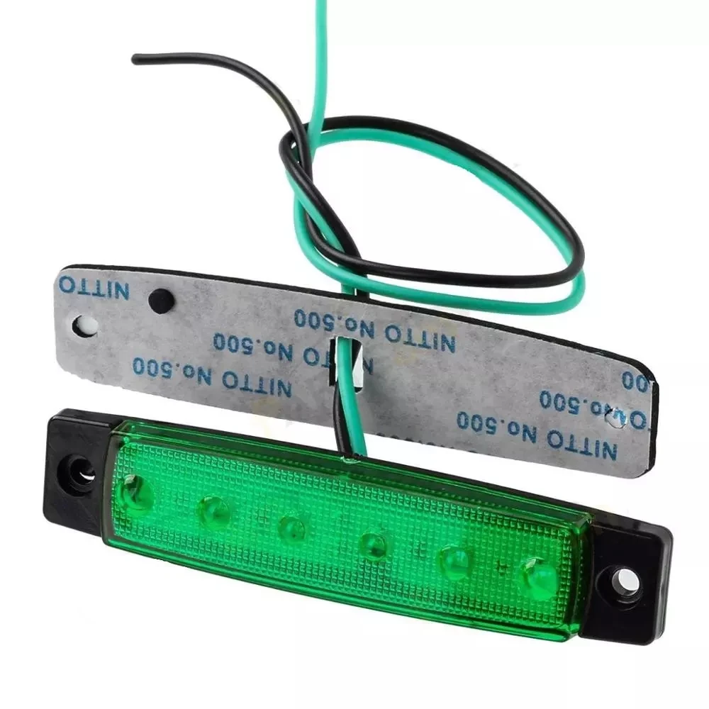 

Green 12V / 24V 6 SMD LED Auto Car Bus Truck Lorry Side Marker Indicator low Led Trailer Light Rear Lamp Side Brake Lamp