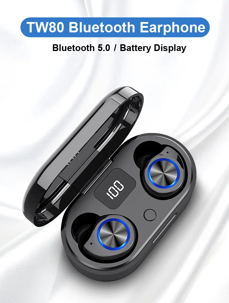 TW80 Blue tooth Earphone Mini Stereo Wireless Headset In Ear Earbuds Headphone with Microphone for ios iPhone Android Samsung - ANKUX.COM