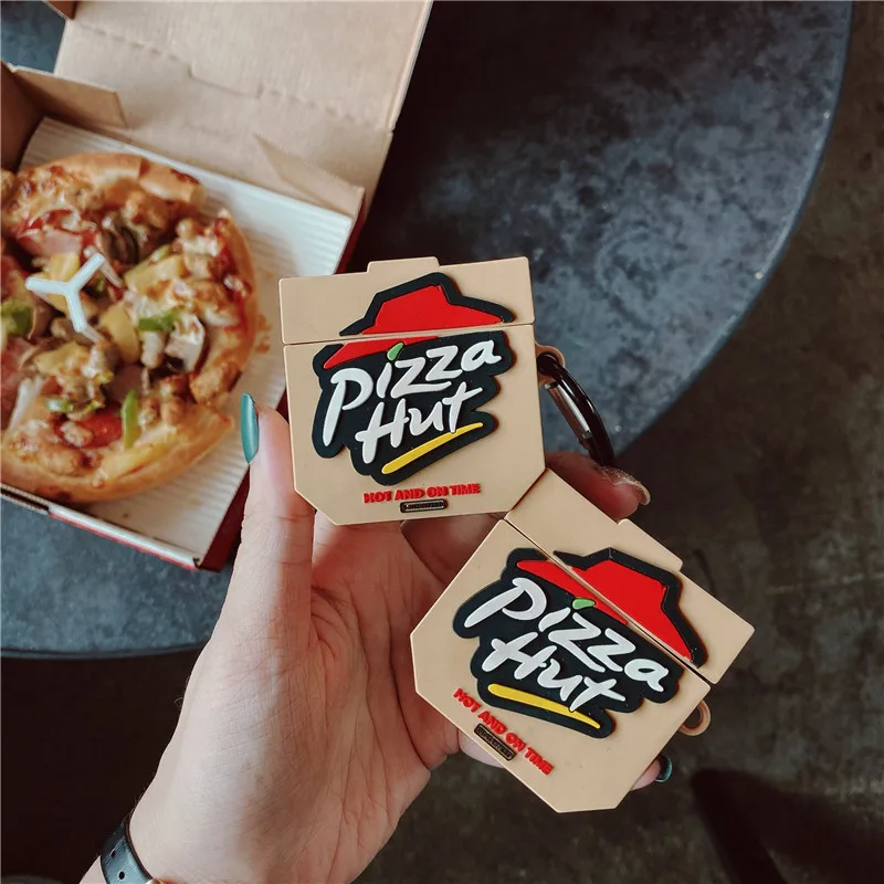 

Funny Pizza Hut Airpods 1 2 Covers Silicone Protecting Cases for Apple Airpods Pro Anti-Lost Earphone Charging Box Accessories