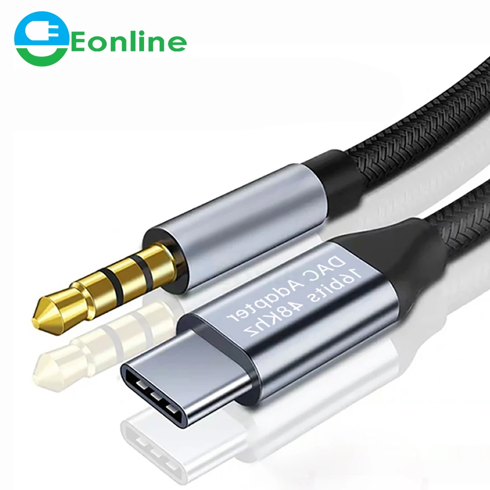 

Eonline 0.5m 1m 1.5m Usb Type C AUX Cable Jack 3.5mm Audio Cable C 3.5MM Adapter for Samsung s21 20 Huawei Car Headphone Speaker