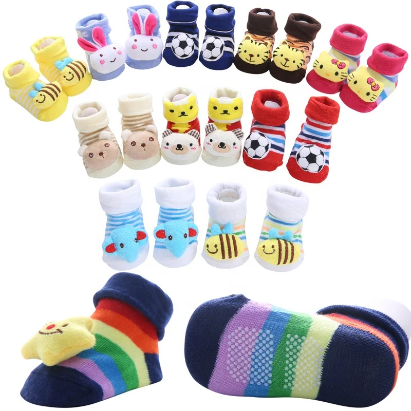 

40 mixed models lovely animal head anti-slip cotton infant baby socks, 40 different styles