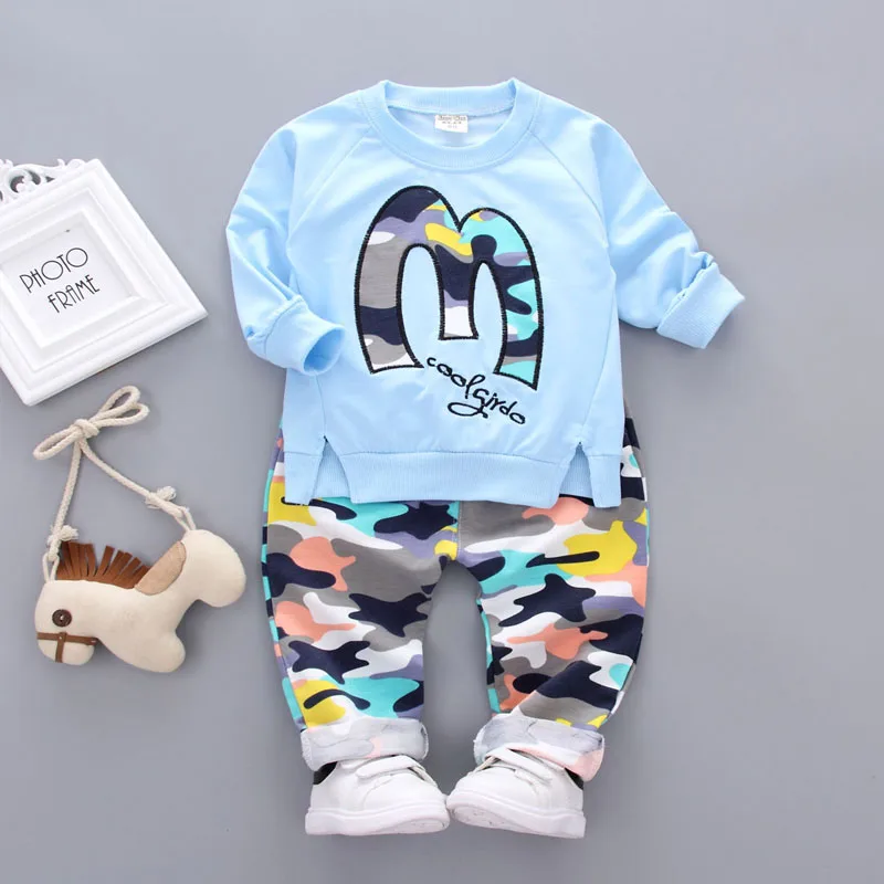 Boys long sleeve round collar suit autumn winter boys clothes baby boy clothes 2 to 3 year boy clothing sets