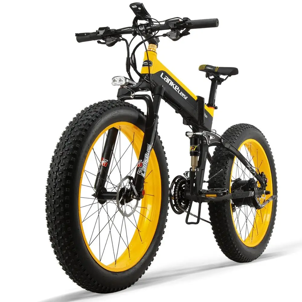 

LANKELEISI 26 inch 48V 1000W Folding E bike Adult With 14.5AH Panasoni'c/L G Battery