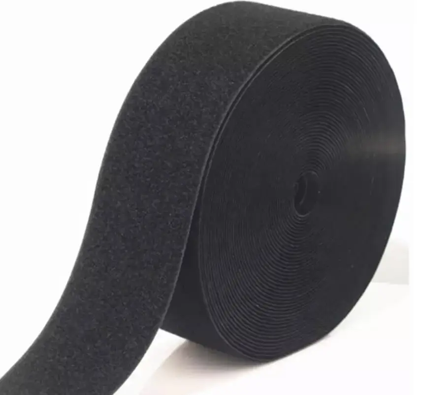 

75mm 80% nylon 20% polyester black and white Sustainable Hook and Loop Tape Easy DIY Heat Resistance Hook and Loop tape