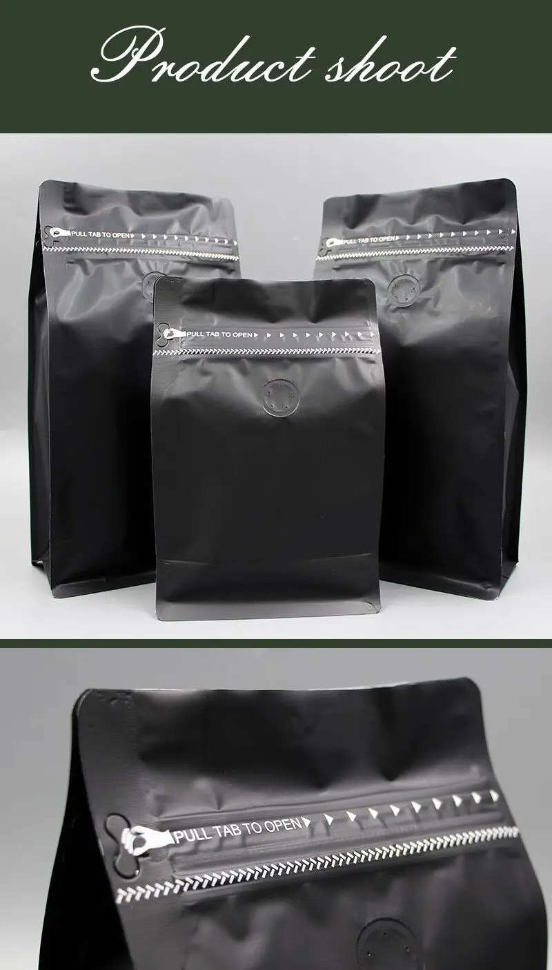 Wholesale 250g 500g Flat Bottom Coffee Bags With Valve/biodegradable