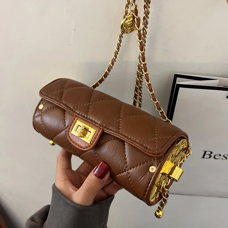 

2022 Barrel Shaped Luxury Leather Shoulder Crossbody Mini Bags Women Handbags Ladies