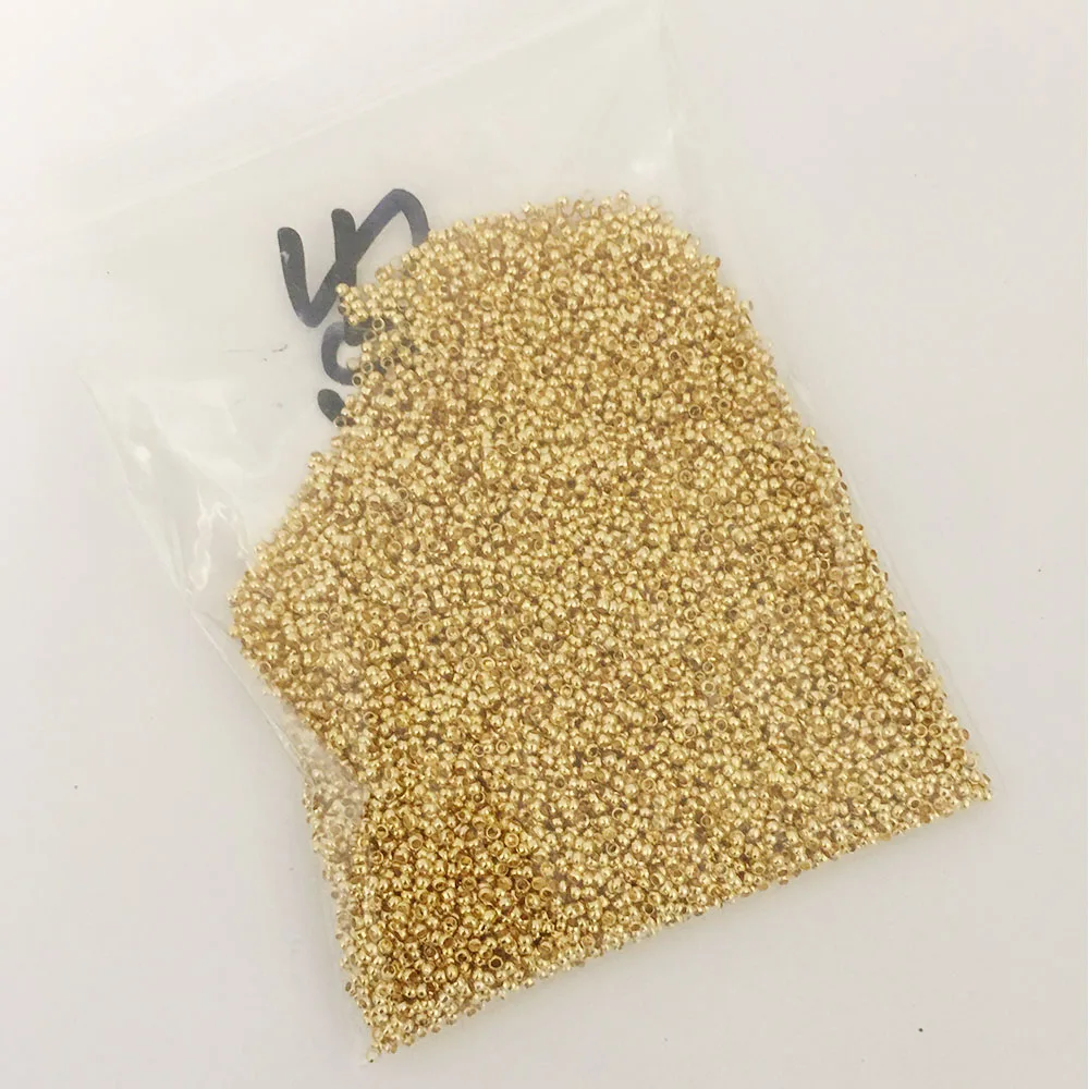 

10000 pcs/bag,Crimp bead wholesale jewelry accessories findings 18K GOLD real gold plating end beads for jewelry making,2mm-3 mm