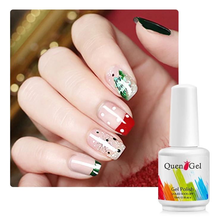 

Wholesale supply Christmas green nail polish net celebrity vibrato popular color set OEM logo 2021 new nail shop special