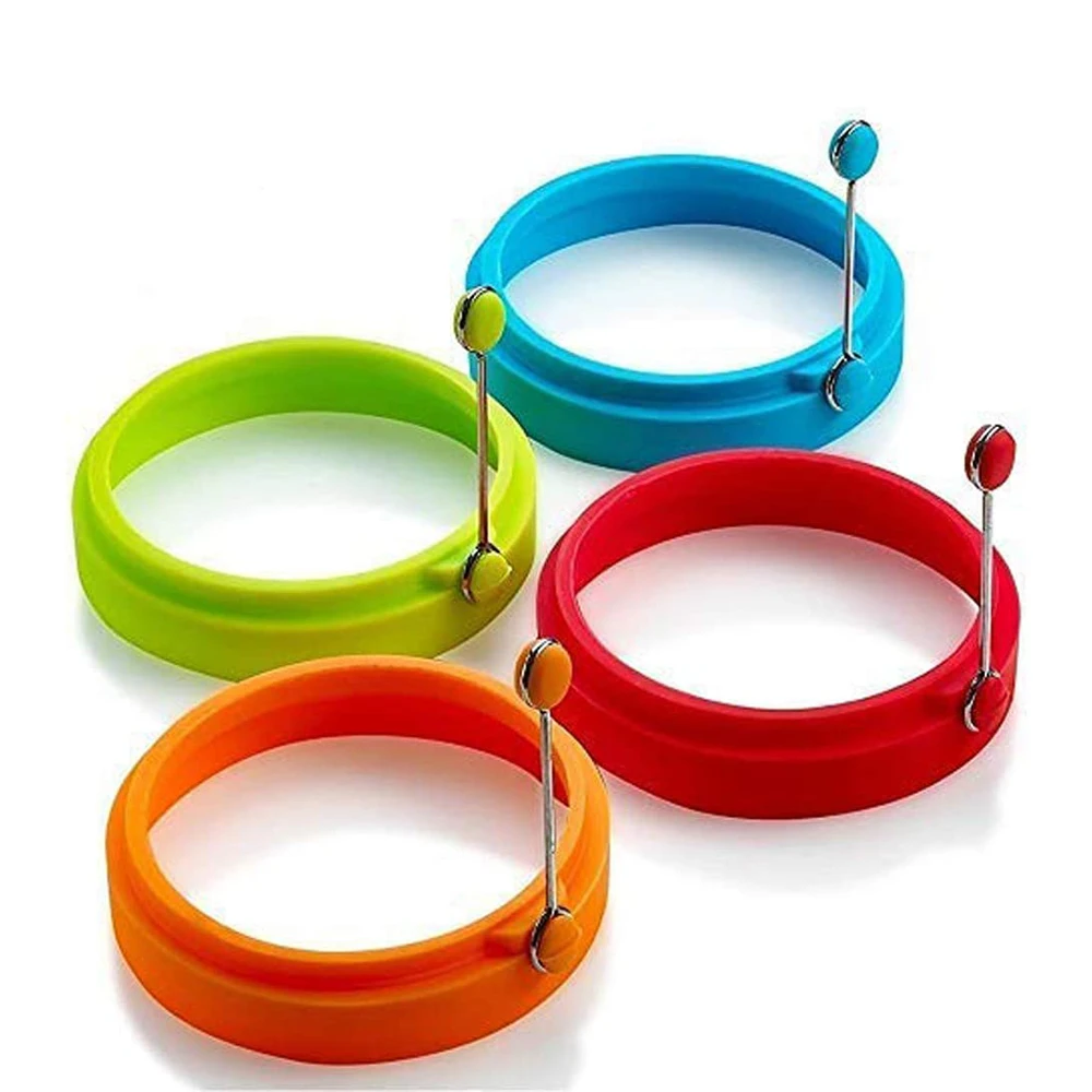 

Non-stick Cooking Tools Silicone Pan Cake Mould Egg Round Mold Egg Cooker Ring for Frying Egg, 6 colors