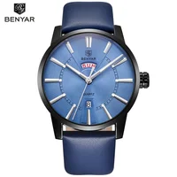 

BENYAR 5101M Quartz Watch For Men Fashion Leather Band Waterproof Watch Auto Date Wristwatch Mens