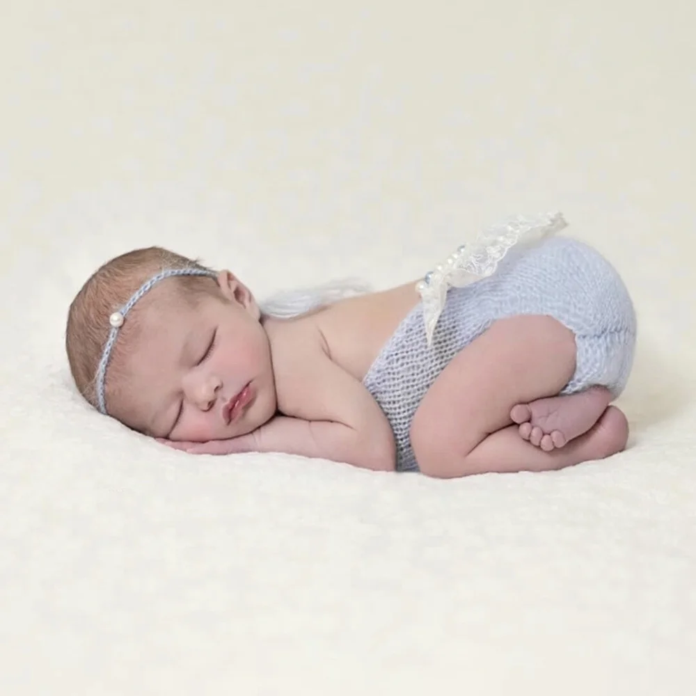 

Hot Sale Infant Mohair Lace Pearl Romper Photography Clothes