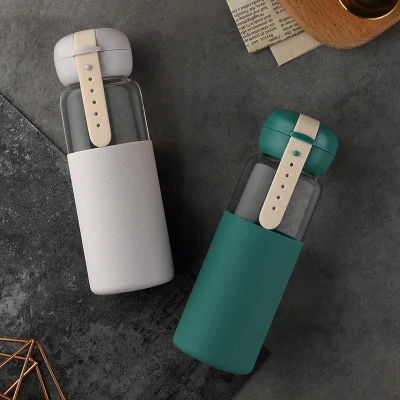 

New fashion creative single-layer glass with protective bag hand strap, As the picture shows