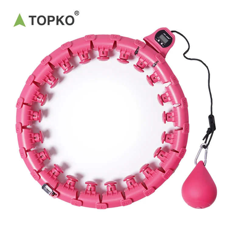 

TOPKO Adult Weight Loss Smart Hoola Hoop with LED Counter 24 section Detachable Exercise Cheap Hoola Hoop, Pink purple blue