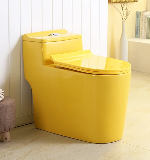 New Modern Bathroom Wc Ceramic Yellow Black Pink Green Colored Toilets