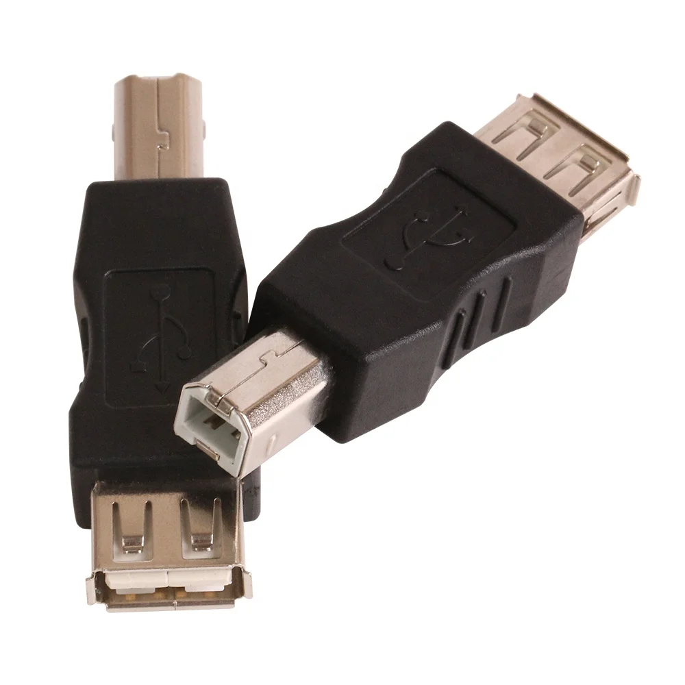 

USB2.0 Female to USB B Male Print Connector Computer Printer Scanner USB-B Adapter Converter Gadget, Black