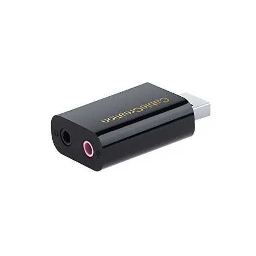 

CableCreation USB Audio Adapter External Stereo Sound Card with 3.5mm Headphone and Microphone