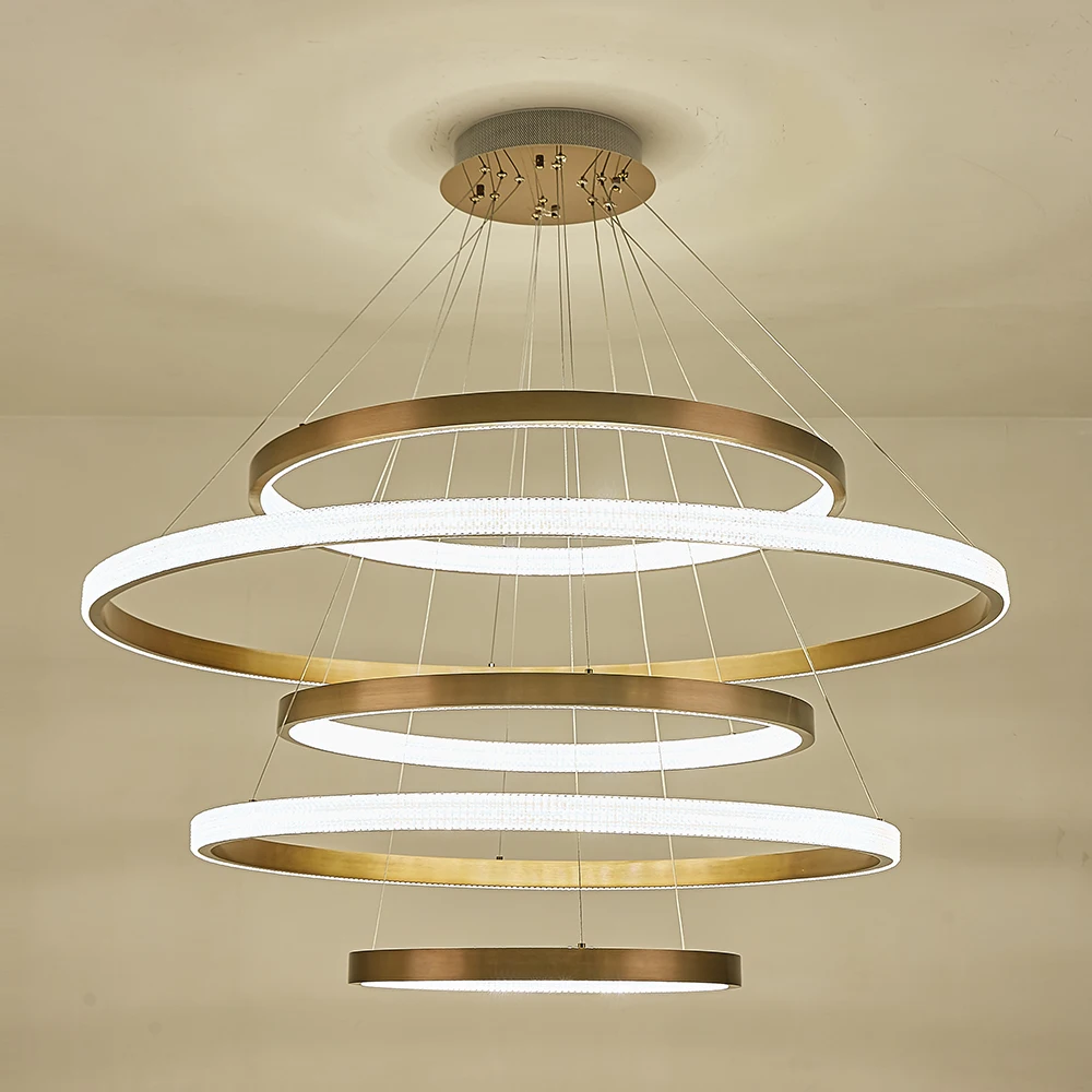 Home Deco Hanging Lighting Circle Rings LED Pendant Lights For Living Room Bedroom Dining Room Pendant Lamp