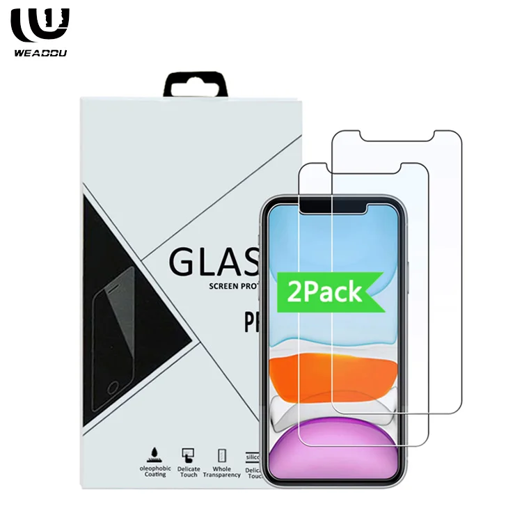 

Wholesaler 2Pack Screen Protector For iPhone 11 11Pro Max 2 in 1 package Tempered Glass Screen Protector 2Pack