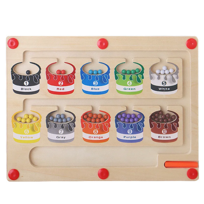 

Hot Sale Children's Puzzle Maze Game Magnetic Beads Counting Game Color Sorting Toys Maths Teaching Aids Toy