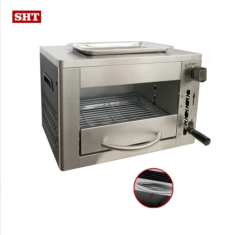 

On Sale Fast Food Restaurant Steak Grill Beef Stove And Indoor Gas Pizza Ovens With Pizza Stone, Silver