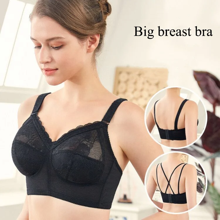 

Wholesale OEM Service Lace Big Boobs Summer Breathable Women Ultra-thin Bra M-6XL Wireless Large Breasts Sexy Underwear Bra #207, Black,beige,pink