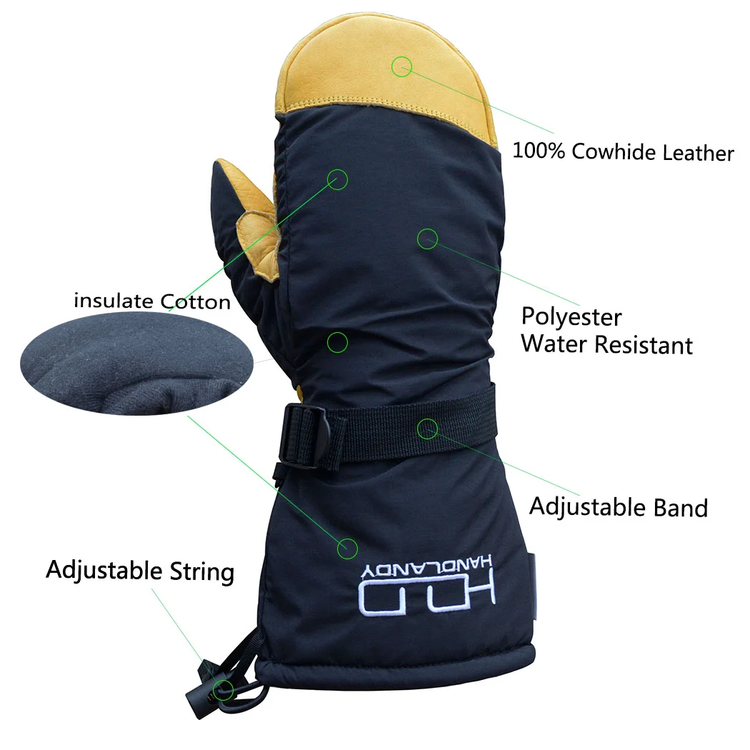 Handlandy Mens Women Winter Warm Snow Weather Unisex Insulate C100