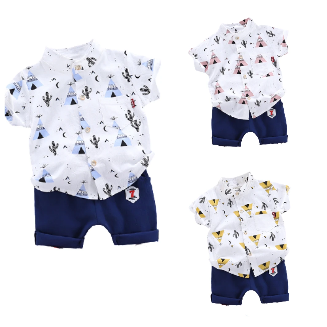 

2020 stock manufacturer comfortable casual hot selling popular printed short-sleeved shirts wholesale kids boys children clothes, As pic shows, we can according to your request also